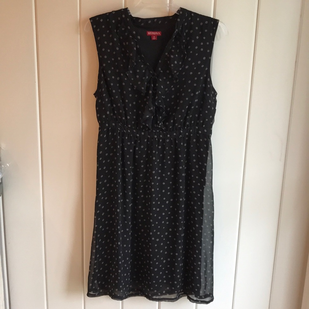 Polka Dot Dress with ruffled bodice